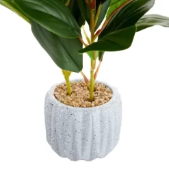 Juvale Artificial Plants In Pot, Fake Faux Plants With Gray Cement Planter, 3.1 X 3.1 X 11.8 In -Art Wall Deals Store GUEST 02a32759 f8cf 423c 8c93 94d2f5328dbf