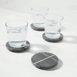 4pk Marble Coasters Gray - Threshold™
