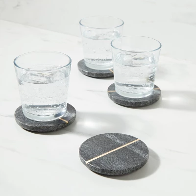 4pk Marble Coasters Gray - Threshold™ 1 4pk Marble Coasters Gray - Threshold™