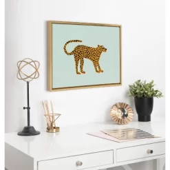 18" X 24" Sylvie Glam Cat By Bouffants And Broken Hearts Framed Wall Canvas Gold - Kate & Laurel All Things Decor -Art Wall Deals Store GUEST 1154d9b0 68bc 452c b376 4b00736f6396