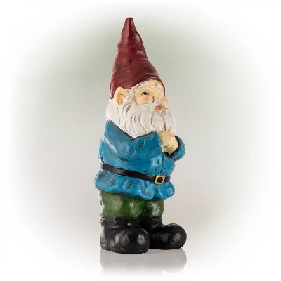 12" Polyresin Bearded Garden Gnome Statue With Red Hat - Alpine Corporation 3 12" Polyresin Bearded Garden Gnome Statue With Red Hat - Alpine Corporation - Image 3