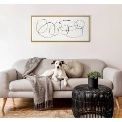 18" X 40" Sylvie Dancing Circles By Teju Reval Of SnazzyHues Framed Wall Canvas Gold - Kate & Laurel All Things Decor -Art Wall Deals Store GUEST 12428f61 ecf5 4077 ac0d 45d77eeedcbb