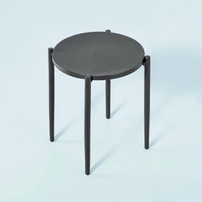 Round Metal Outdoor Accent Table - Black - Hearth & Hand™ With Magnolia 2 Round Metal Outdoor Accent Table - Black - Hearth & Hand™ With Magnolia - Image 2