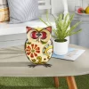 Eclectic Metal Owl Garden Sculpture Yellow - Olivia & May