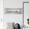 32" X 12" Rustic Wood And Metal Hanging 5 Picture Photo Frame Wall Accent - American Art Decor