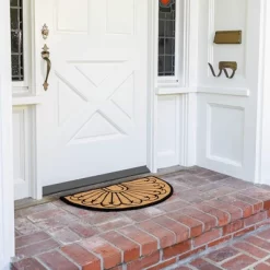 Juvale Half Round Coir Door Mat Welcome Doormat Indoor Outdoor Nonslip Front Rugs 17"x30"