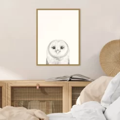 18" X 24" Animal Mug III Owl By Victoria Borges Framed Canvas Wall Art Gold - Amanti Art -Art Wall Deals Store GUEST 1e489406 2e0e 452a a797 634b6b140c65