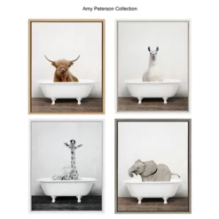 18" X 24" Sylvie Baby Elephant In The Tub Framed Canvas Wall Art By Amy Peterson Gray - Kate And Laurel -Art Wall Deals Store GUEST 20520aa4 3ace 40c5 aa33 67e8959ed08a