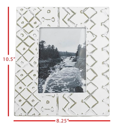 Multi Print 5X7 Gray & White Metal Photo Frame - Foreside Home & Garden 6 Multi Print 5X7 Gray & White Metal Photo Frame - Foreside Home & Garden - Image 6