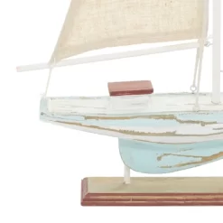 22" X 14" Decorative Coastal Pine Wood And Linen Sailing Boat Sculpture - Olivia & May 39 22" X 14" Decorative Coastal Pine Wood And Linen Sailing Boat Sculpture - Olivia & May -Art Wall Deals Store GUEST 24b5cc02 af46 479a 8f91 68fe94d60a33