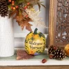 Northlight 7" Orange "Welcome Harvest" Pumpkin Fall Tabletop Decoration