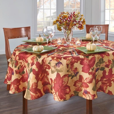 Harvest Festival Fall Printed Tablecloth - Red/Orange - Elrene Home Fashions 8 Harvest Festival Fall Printed Tablecloth - Red/Orange - Elrene Home Fashions - Image 8