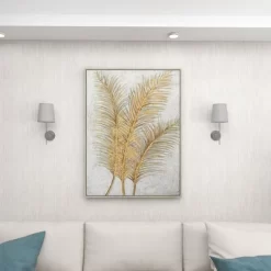 Canvas Leaf Framed Wall Art With Silver Frame Gold - CosmoLiving By Cosmopolitan 25 Canvas Leaf Framed Wall Art With Silver Frame Gold - CosmoLiving By Cosmopolitan -Art Wall Deals Store GUEST 261a41c8 e773 4693 9df4 5cdf3b9e7cbf