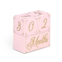 The Peanutshell Milestone Blocks Traditional Girl - Pink/Gold