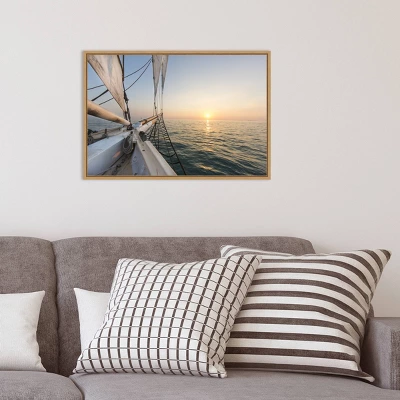 23" X 16" Sunset Cruise On The Western Union Schooner By Chuck Haney Danita Delimont Framed Canvas Wall Art - Amanti Art 7 23" X 16" Sunset Cruise On The Western Union Schooner By Chuck Haney Danita Delimont Framed Canvas Wall Art - Amanti Art - Image 7