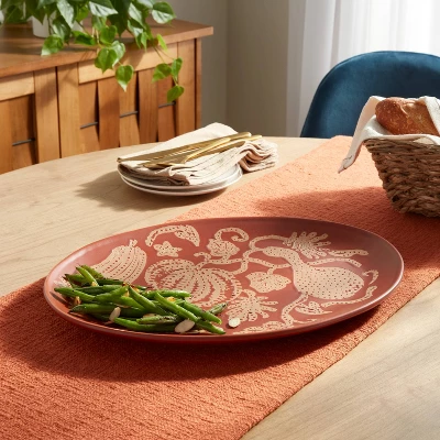 Medium Ceramic Serving Platter Rust - Threshold™ 1 Medium Ceramic Serving Platter Rust - Threshold™