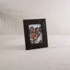 Carved Diagonal 5X7 Wood Photo Frame - Foreside Home & Garden