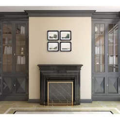 8.25" X 7" (Set Of 4) Designs Floating Landscape Wood Framed Decorative Wall Art White - Storied Home