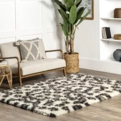 Kenina Leopard Shag Area Rug