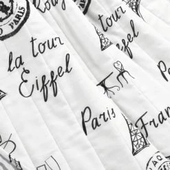 50"x60" Paris Bonjour Reversible Cotton Throw Blanket White - Lush Décor -Art Wall Deals Store GUEST 308a1aa2 3302 4307 9364 afb841ee6b36