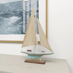 22" X 14" Decorative Coastal Pine Wood And Linen Sailing Boat Sculpture - Olivia & May 31 22" X 14" Decorative Coastal Pine Wood And Linen Sailing Boat Sculpture - Olivia & May -Art Wall Deals Store GUEST 309a782b 6b83 4d6d 90d5 7607ac8eacfe