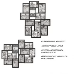 12-Photo Picture Frame Collage - Multi-Picture Wall-Mounted Display Gallery With 12 Openings For 4x6-Inch Photos Or Pictures By Lavish Home (Black) -Art Wall Deals Store GUEST 31c176ec 17e7 4482 a6a1 fe0392031020