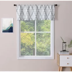 Kate Aurora Living Shabby Trellis Clover Rod Pocket Window Curtain Valances