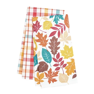 C&F Home Fall Leaves & Plaid Printed & Woven Kitchen Towel Set Of 2 3 C&F Home Fall Leaves & Plaid Printed & Woven Kitchen Towel Set Of 2 - Image 3