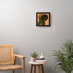 12" X 12" Nawaalillustrations Girl In The Sun Framed Wall Art Black - Deny Designs -Art Wall Deals Store GUEST 349871e0 5db5 4be4 ba4b 7f96d2df29df