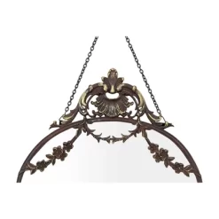 10.5" X 13.5" Antique Inspired Hanging Oval Mirror With Pewter Frame Rust Black- 3R Studios -Art Wall Deals Store GUEST 3508acd3 bf72 4ff3 bd12 43eacb0e85fc