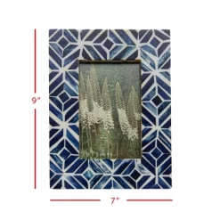 4x6 Inches Blue Wood, Resin & Glass Photo Frame - Foreside Home & Garden -Art Wall Deals Store GUEST 353f491a d597 4c87 8597 f7272834e04b