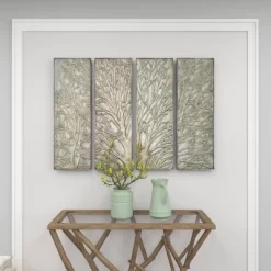 Metal Tree Wall Decor With Embossed Design Set Of 4 Brown - Olivia & May -Art Wall Deals Store GUEST 3954581f ee05 45fc aad7 8a28c3169d64