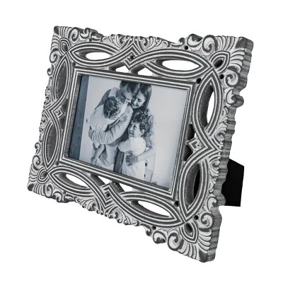 Filigree 4X6 Photo Frame Gray MDF & Glass - Foreside Home & Garden 5 Filigree 4X6 Photo Frame Gray MDF & Glass - Foreside Home & Garden - Image 5