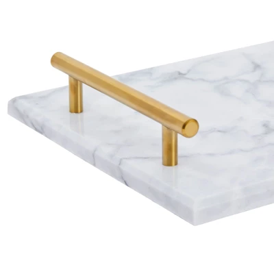 Rectangle Marble Serving Tray, Jewelry Trinket Tray, Perfume Tray, Bathroom Toilet Vanity Tray With Handle (White 15"x7.5"x0.4") 4 Rectangle Marble Serving Tray, Jewelry Trinket Tray, Perfume Tray, Bathroom Toilet Vanity Tray With Handle (White 15"x7.5"x0.4") - Image 4