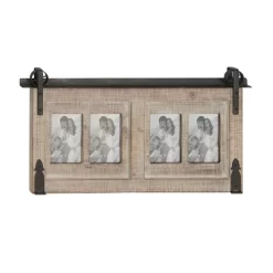 Wood 4 Slot Wall Photo Frame With Metal Accent Brown - Olivia & May -Art Wall Deals Store GUEST 3ced9533 caf1 4b65 b018 af6f6983feb5