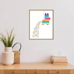 16" X 20" Pinata Poop By Michael Buxton Framed Canvas Wall Art - Amanti Art -Art Wall Deals Store GUEST 3d34a21c 718e 4196 bbc5 cf8d89040c3a