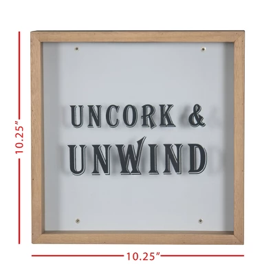 "Uncork & Unwind" Wooden Cork Holder Shadow Box - Foreside Home & Garden 4 "Uncork & Unwind" Wooden Cork Holder Shadow Box - Foreside Home & Garden - Image 4
