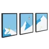 3pc Sylvie Downhill Skier Framed Canvas Wall Art By Rocket Jack Black - Kate And Laurel
