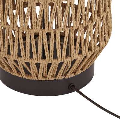 360 Lighting San Carlos Modern Coastal Table Lamp 29" Tall Natural Rattan Wicker Oatmeal Fabric Drum Shade For Bedroom Living Room Bedside Nightstand 7 360 Lighting San Carlos Modern Coastal Table Lamp 29" Tall Natural Rattan Wicker Oatmeal Fabric Drum Shade For Bedroom Living Room Bedside Nightstand - Image 7