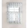 Kate Aurora Floral Embroidered Sheer Rod Pocket Kitchen Curtain Tier & Valance Set