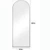 Muselady 63" Height X 20" Width Oversize Arch-Crowned Top Full Length Floor Mirror With Stand-The Pop Home