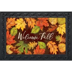 Leaf Toss Fall Doormat Colored Leaves Indoor Outdoor 30" X 18" Briarwood Lane