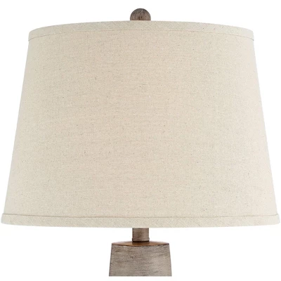 Regency Hill Glenn Rustic Country Cottage Table Lamps 27" Tall Set Of 2 Brushed Gray Terra Cotta Beige Fabric Shade For Bedroom Living Room Nightstand 2 Regency Hill Glenn Rustic Country Cottage Table Lamps 27" Tall Set Of 2 Brushed Gray Terra Cotta Beige Fabric Shade For Bedroom Living Room Nightstand - Image 2