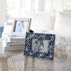 4x6 Inches Blue Wood, Resin & Glass Photo Frame - Foreside Home & Garden -Art Wall Deals Store GUEST 4a1e3fc1 920b 48dd a43b 0ec5fe26a46b