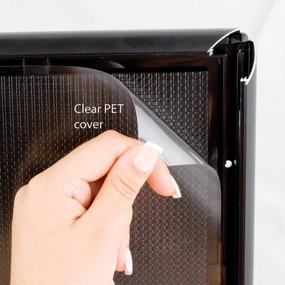 M&T Displays Opti Frame 8.5 X 11 In Wall Mount Front Loading Display Frame W/ Rounded Mitered Corners For Advertisements And Graphics, Black, 5 Count 2 M&T Displays Opti Frame 8.5 X 11 In Wall Mount Front Loading Display Frame W/ Rounded Mitered Corners For Advertisements And Graphics, Black, 5 Count - Image 2