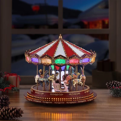 Mr. Christmas Animated LED Marquee Deluxe Carousel Musical Decoration 1 Mr. Christmas Animated LED Marquee Deluxe Carousel Musical Decoration