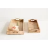 Set Of 2 Mango Wood Trays Brown - Storied Home