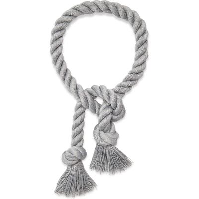 Okuna Outpost 4 Pack Gray Cotton Window Curtain Tiebacks Tie Backs, Rope Holdbacks Holder For Drapes, Home Decor, 29 In 6 Okuna Outpost 4 Pack Gray Cotton Window Curtain Tiebacks Tie Backs, Rope Holdbacks Holder For Drapes, Home Decor, 29 In - Image 6