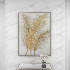 Canvas Leaf Framed Wall Art With Silver Frame Gold - CosmoLiving By Cosmopolitan 22 Canvas Leaf Framed Wall Art With Silver Frame Gold - CosmoLiving By Cosmopolitan -Art Wall Deals Store GUEST 503f1225 9dfa 4195 ae8c 3b5ad92eb126