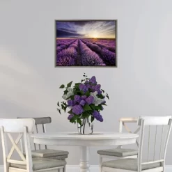 24"x18" Lavender Sunrise Framed Canvas Wall Art - Amanti Art -Art Wall Deals Store GUEST 504db1be 82f6 4f20 a051 af78eed83271